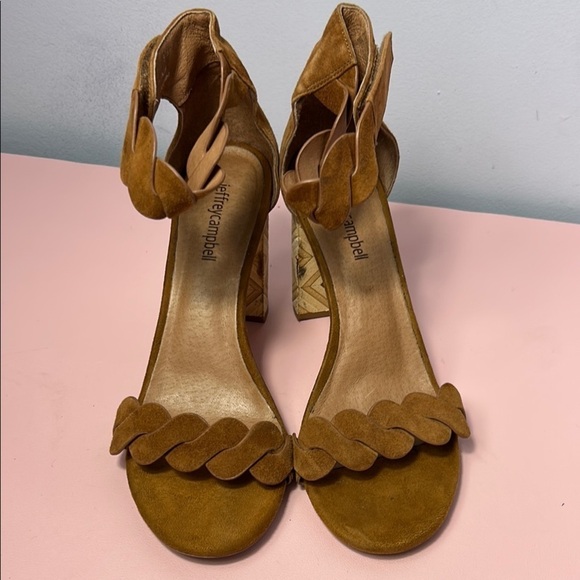 Jeffrey Campbell Shoes - Jeffrey Campbell Lindsay Tan Scalloped Heels